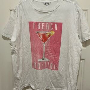 Wildfox French Martini Pink Graphic Tee